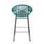 De 2 tabourets de bar sarcelle, matériau, design ergonomique confortable, art tissé élégant, pour sièges de jardin et de cuisine rustiques, motif complexe, contemporain