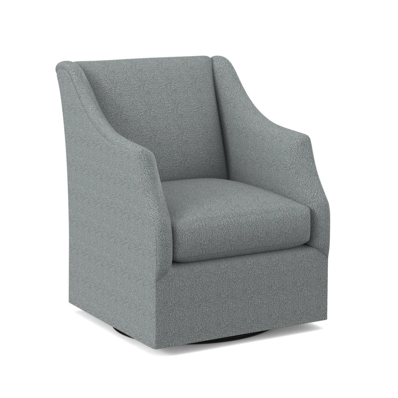 Claudette Swivel Armchair, Maya Cyan Polyester Blend