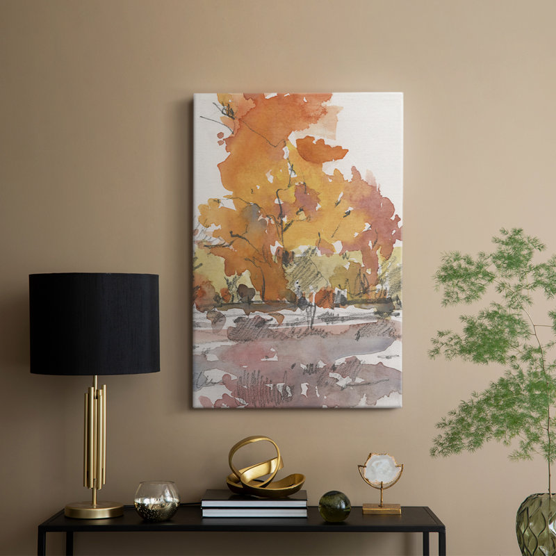 Aquarelle, dessin de Treeline II - galerie Cavas sur mesure, H 12 po x l 8 po