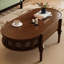 Table basse ovale avec rangement French Vintage
