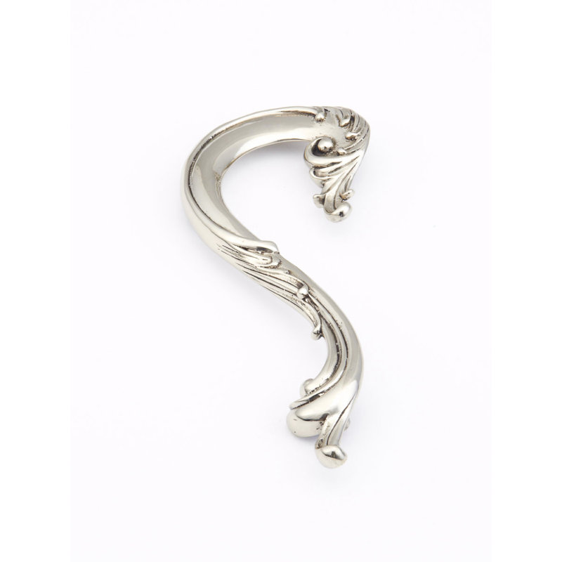 French Court Novelty Pull, White Brass
