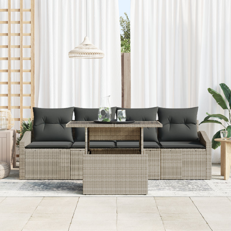 233cm Wide Patio Sofa with Cushions