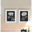 Fleurs noires et blanches III - ensemble de 2 reproductions d'art sur papier encadré