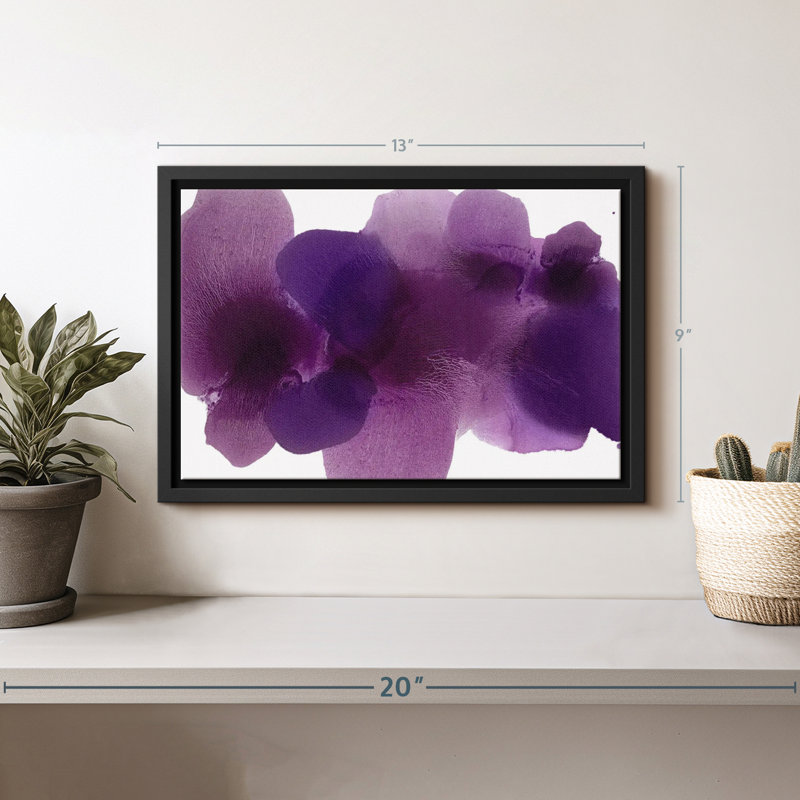 «Free Form» mauve sur toile blanche, H 9 po x l 13 po