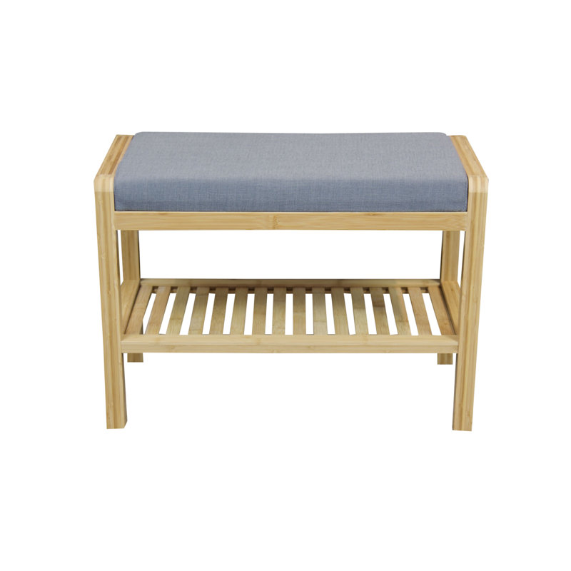 Knarr Cotton Upholstered Storage Bench, Natural