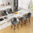 Modern Swivel Upholstered Counter Stool with Durable Metal Frame-381886299