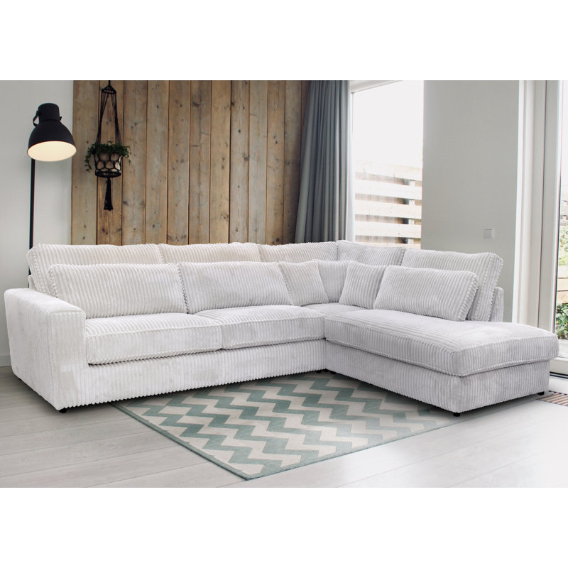 Aazim 4 Seater Corner Sofa , Grey, Right facing