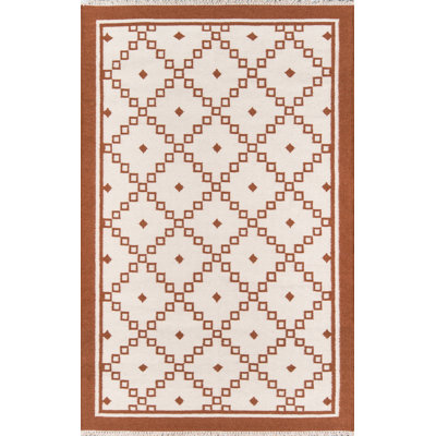 Thompson Wool Geometric Area Rug in Brown