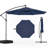  10Ft Offset Cantilever Umbrella With Base, Outdoor Patio Umbrella Infinite Tilt & Uv Protection, Heavy Duty Double Top Canopy For Garden, Lawn & Pool-2067282364