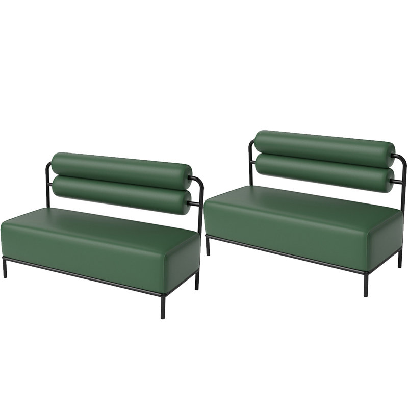 Ensemble de 2 bancs rembourrés verts