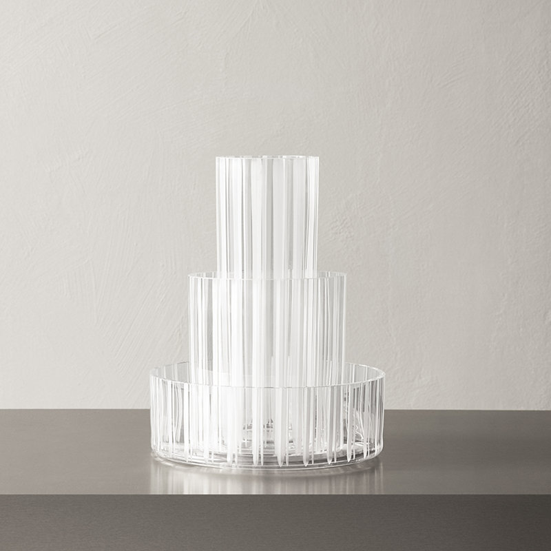 Cut In Number Table Vase, 7.87" H x 7.28" W x 7.28" D
