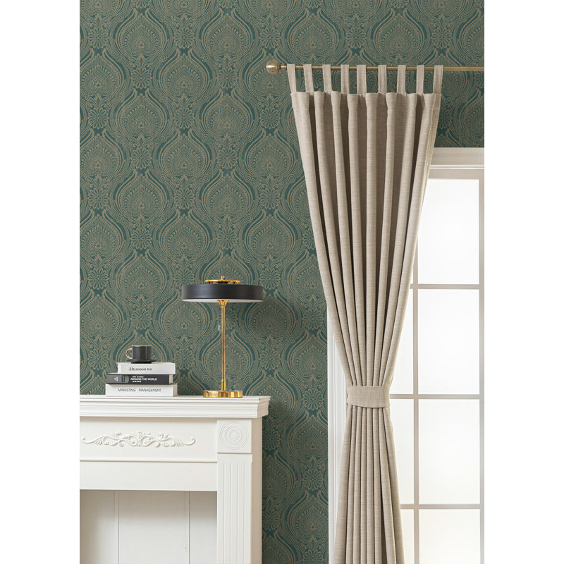  Papier peint non poli Designs, Bleu sarcelle / gris anthracite métallique