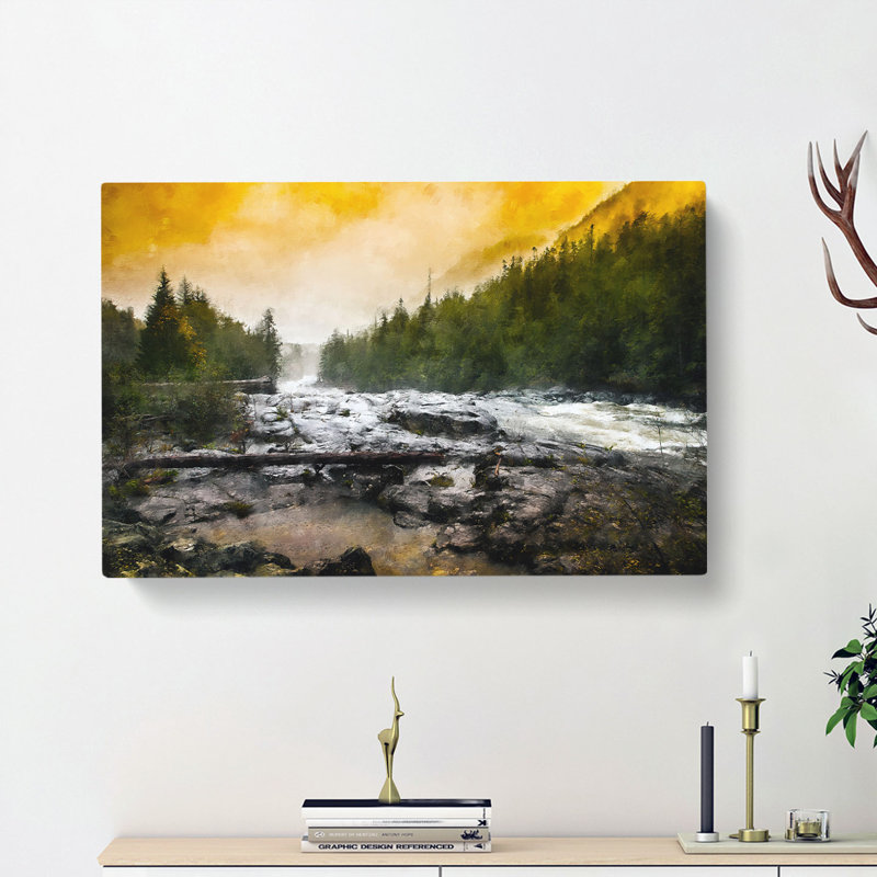 Mountain Stream View - Wrapped Canvas, 50cm H x 76cm W x 3cm D
