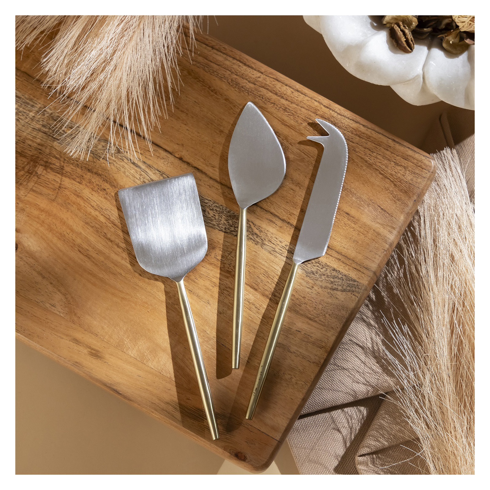 Set Of 3 Stainless Steel Cheese Set