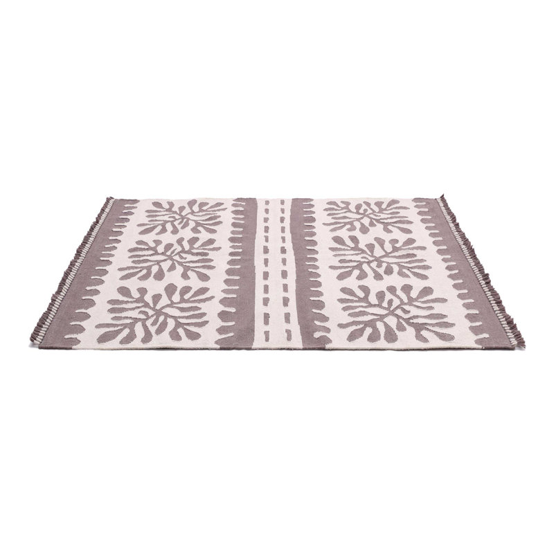 Margo Floral Area Rug in Brown/Tan, Rectangle 6' x 9'