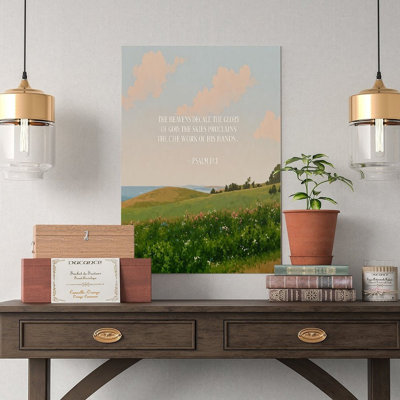 Canvas Wall Art Psalm 191 Scripture Neutral Meadow Landscape Canvas Wall Art Vintage Poster Print Home Decor