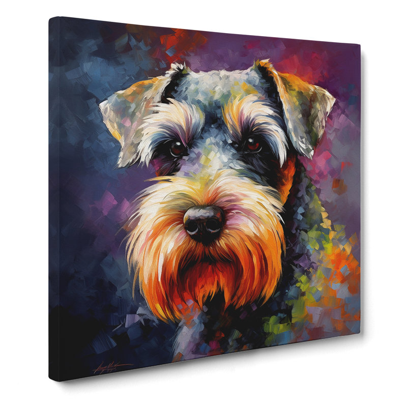 Schnauzer Color Field Painting - Wrapped Canvas, 50cm H x 50cm W x 3cm D