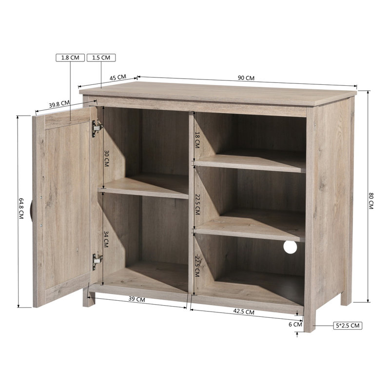 Monroe 90cm Sideboard, Light Oak