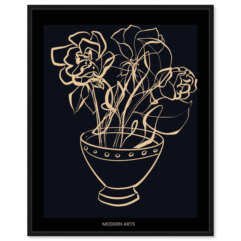 Art moderne moderne sur toile, art de cuisine minimaliste boho par Everly Quinn, Cadre noir, H 21 po x l 17 po