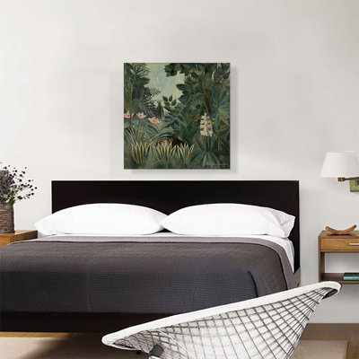«The Equatorial Jungle 1909» par Henri Rousseau, reproduction d'art sur toile tendue