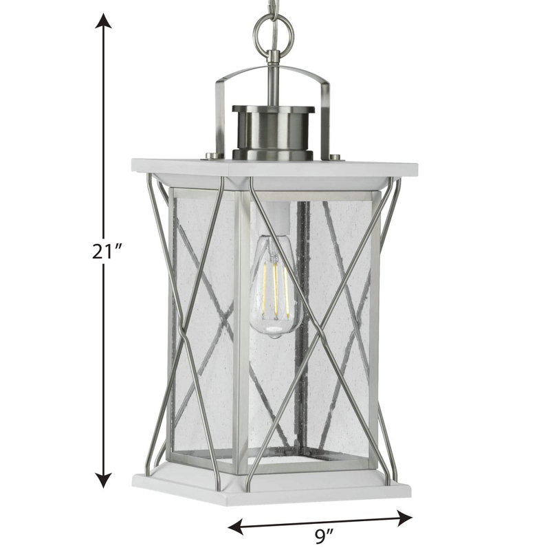 Alexe Outdoor Hanging Lantern, Stainless Steel