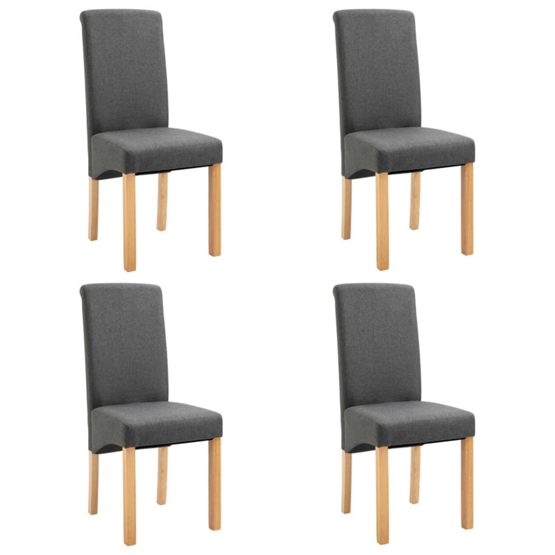 Chaise d'appoint rembourrée avec structure en bois, gris, 4