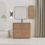 Meuble-lavabo autoportant de 40 pouces avec lavabo en céramique-1309287459