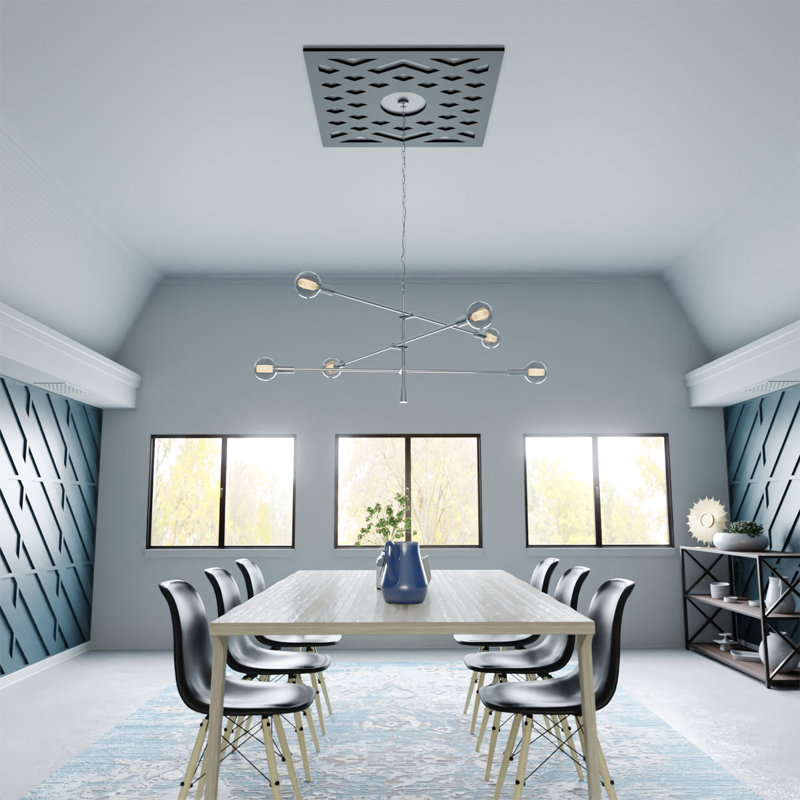 Médaillon de plafond à chevron en PVC de qualité architecturale 24 po x 6 1/4 po x P 1/4 po, Noir