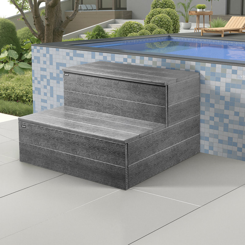 Hot Tub Step 2-Step Spa RV Stairs HIPS 63.5 cm Wide for Outdoor Pool