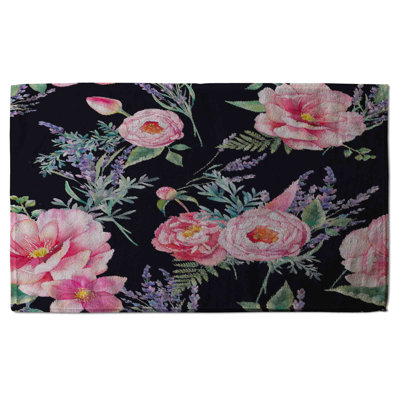 Cotton Floral Waffle Kitchen Towel