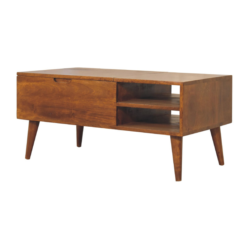 Table basse en bois massif avec poignée en châtaignier