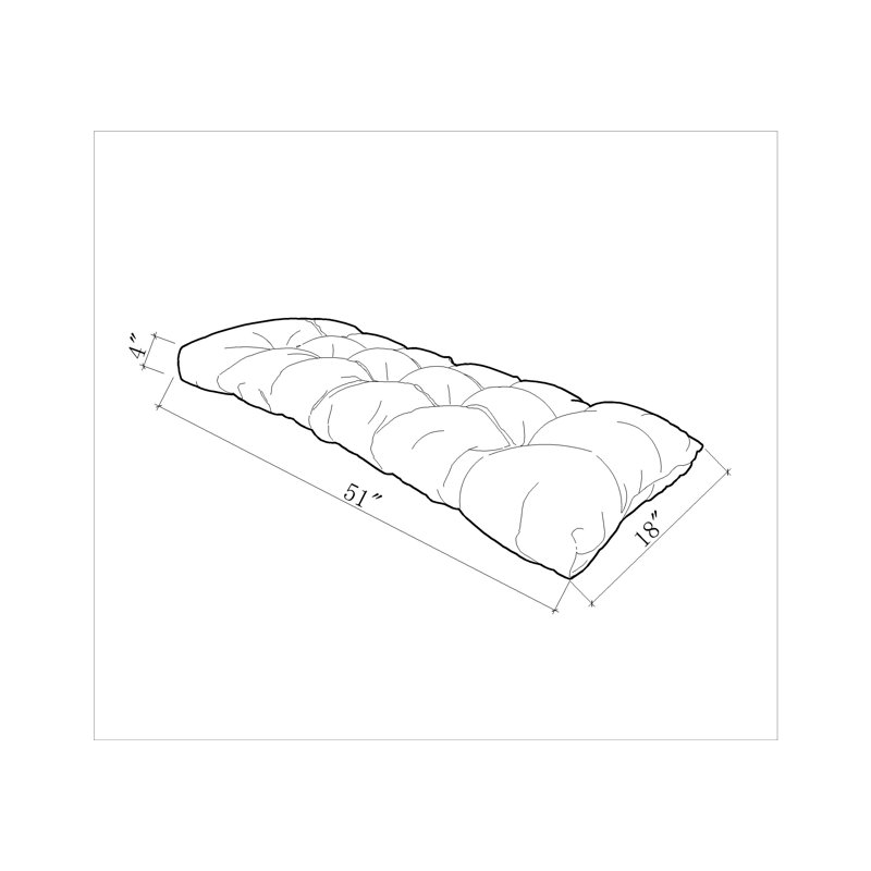 Cassella Outdoor 4'' Bench Seat Cushion, Aqua