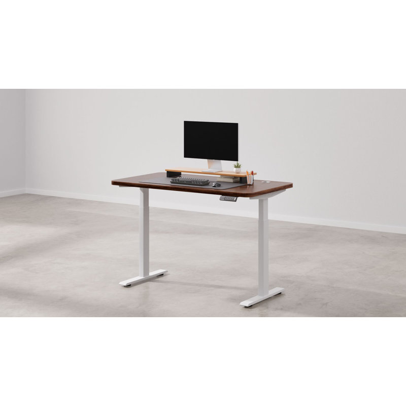Bureau debout à hauteur ajustable Home Core, Brun / blanc