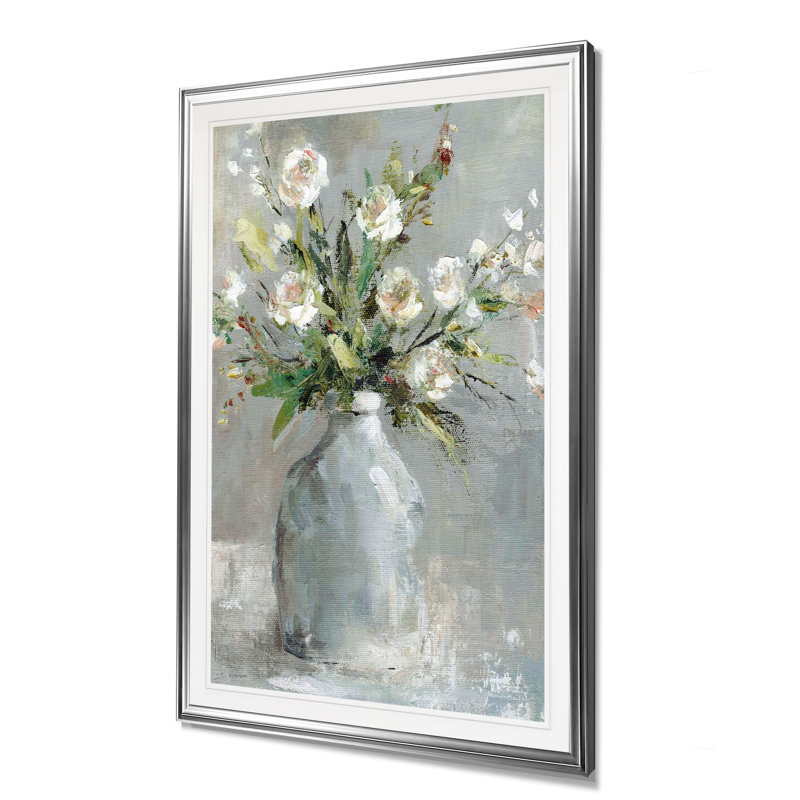 Country Bouquet I - Imprimé, H 45 po x l 30 po x P 1,5 po, Cadre argenté