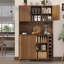 Armoire de cuisine autoportante de 71 po de hauteur, armoire de rangement en bois avec tablettes réglables, buffet avec support à vin, station de charge intégrée et armoire à café pour la cuisine et la salle à manger-2116695046