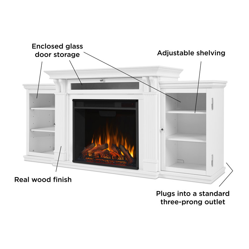 Calie 67'' TV Stand with Fireplace, White