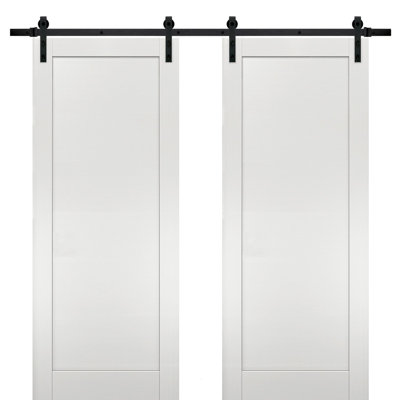 Planum Paneled Wood Barn White Doors