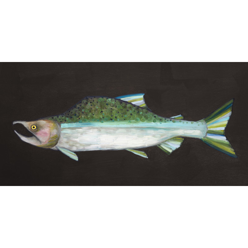 «Wild Salmon» par Eli Halpin, reproduction d'art sur toile tendue, H 12 po x l 24 po