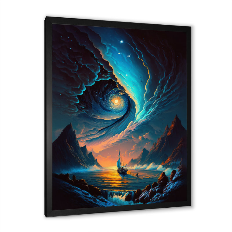 «Inspiring Moon's Outer Space View IV», reproduction d'un seul cadre photo sur toile, Noir, H 44 po x l 34 po x P 1,5 po