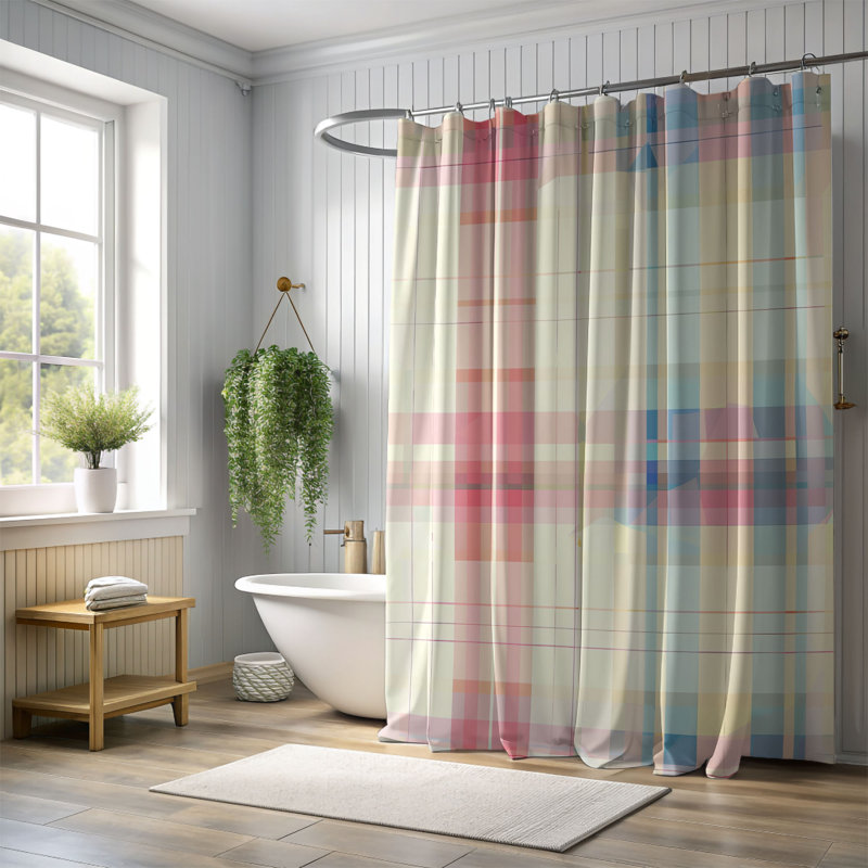 Plaid Streak - Premium Shower Curtain, 74"H x 71"W