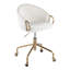 Chaise de travail en métal doré et velours crème-1477450635