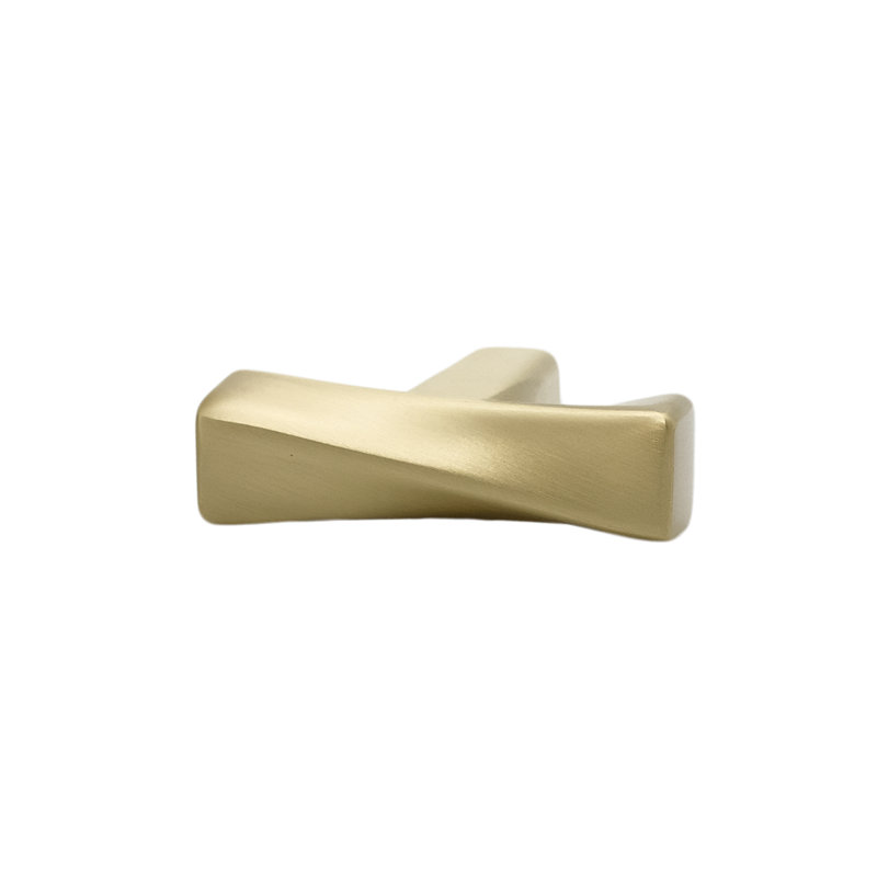 Twist Bar Knob, Satin Brass