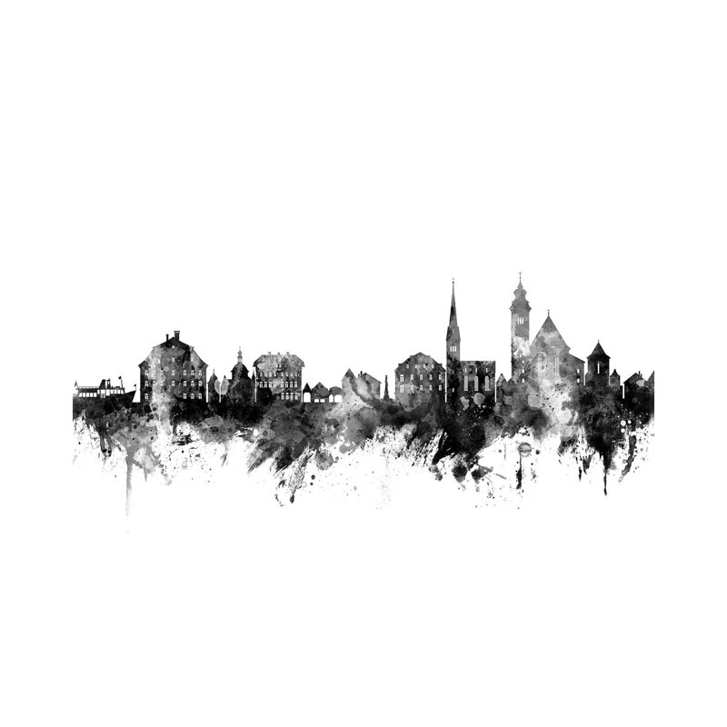 Hallstatt, Austria Skyline In Black And White by Michael Tompsett - Wrapped Canvas Gallery-Wrapped Canvas Giclée