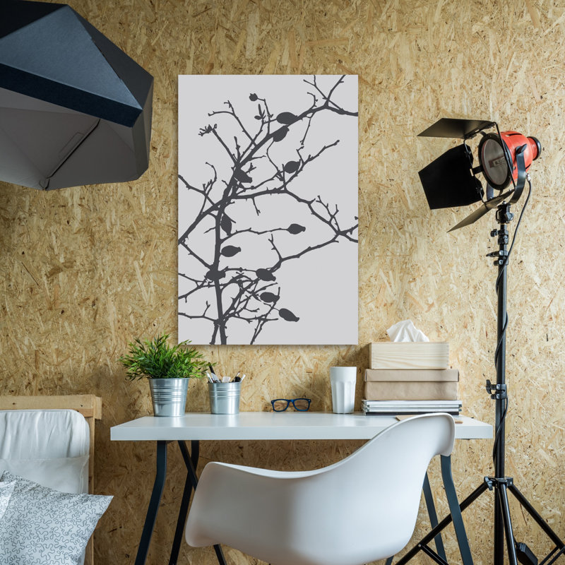 « grey leaves » par katarina snygg, reproduction d’art sur toile tendue, H 18 po x l 12 po x P 1,5 po