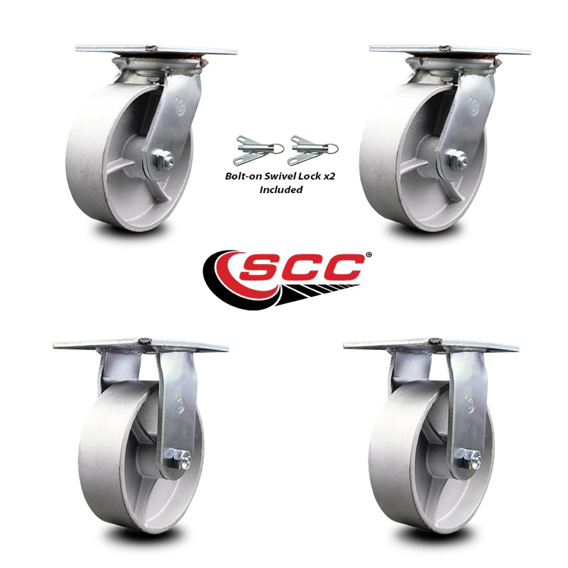 4 Piece Semi Steel Caster Set
