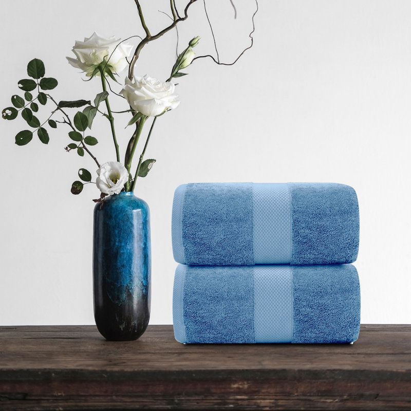 Drap de bain 100% coton Aldemar, Bleu clair
