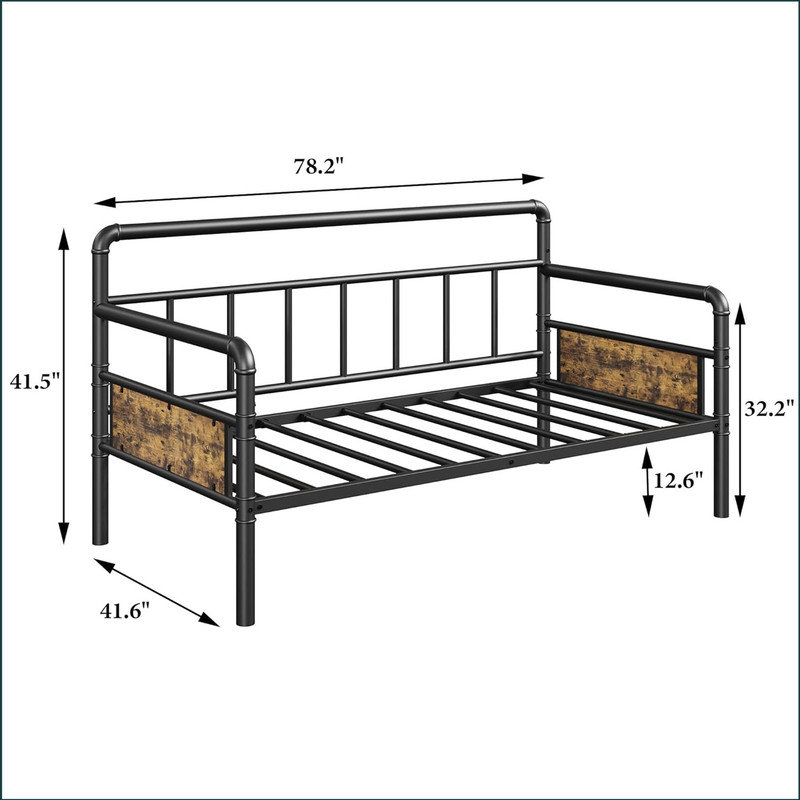 Metal Daybed, Black