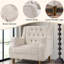 Fauteuil d'appoint capitonné capitonné avec repose-pieds-1964779647