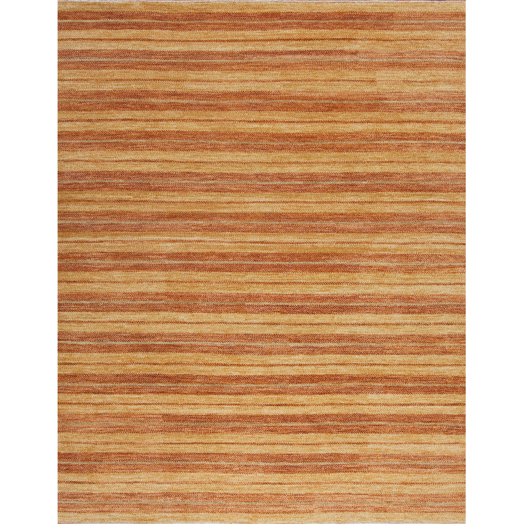Textures Hand Knotted Wool Striped Area Rug