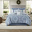 Ensembles de literie de luxe pour très grand lit, polyester damassé matelassé bleu